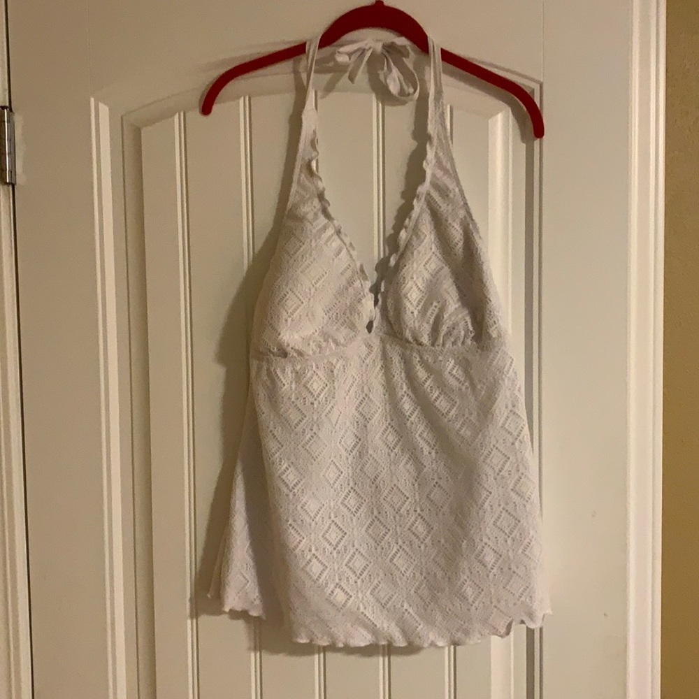 Mossimo XL white tankini halter top